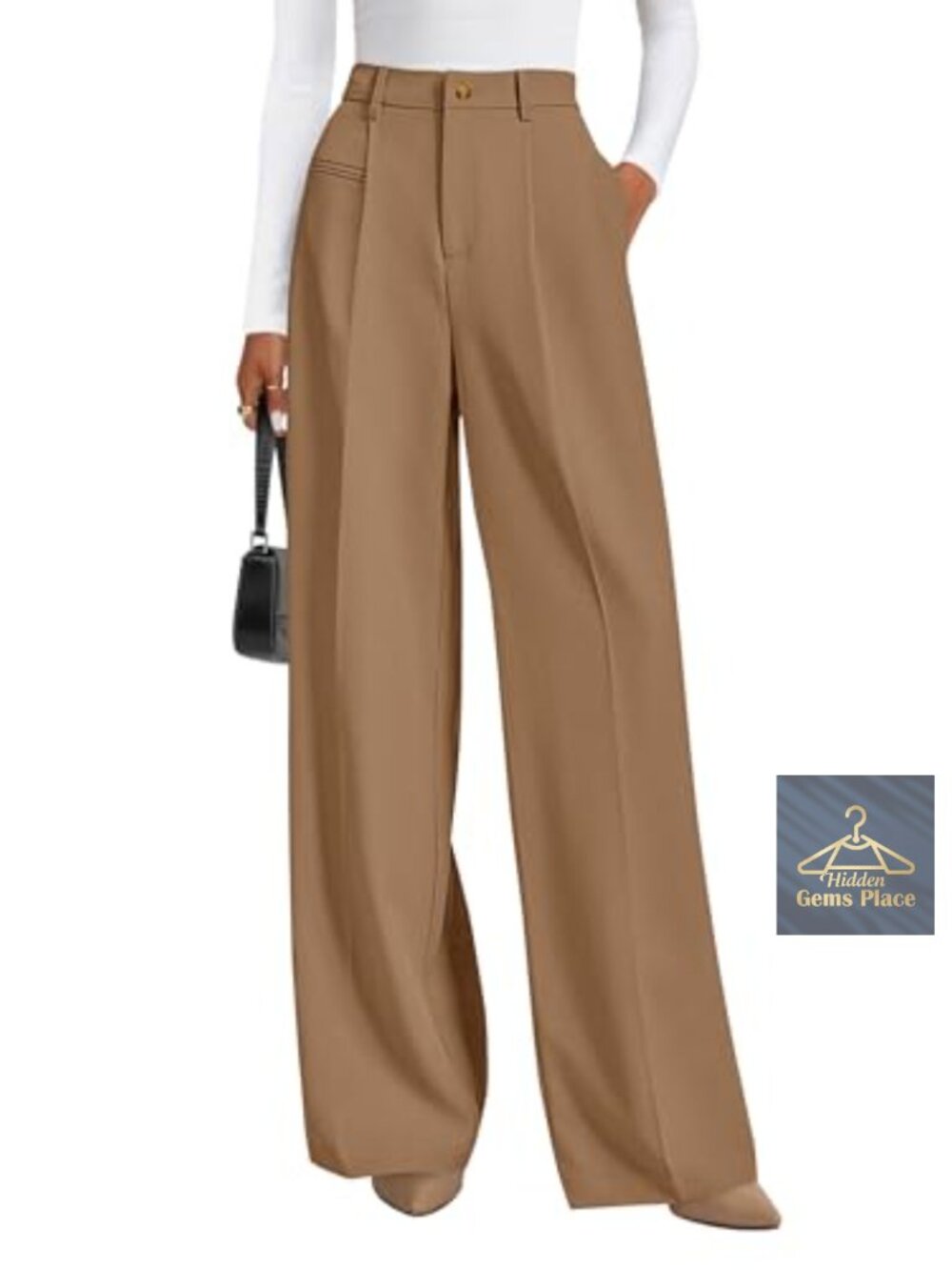 Wide Leg High Waisted Dress Pants for Women Business Casual Work Trousers